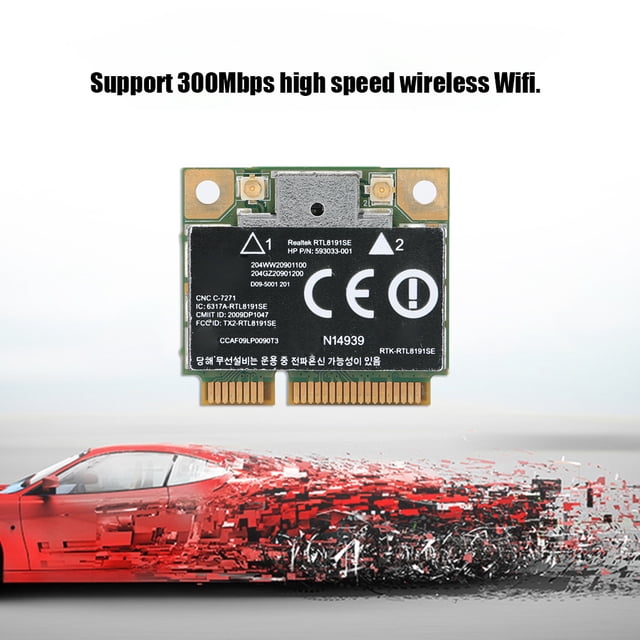 Tarjeta de red inalámbrica Bling Bling Mini PCI-E 300M RTL8191SE para HP CQ42 G42 G62 G72 4520S 4720S 4325S 4326S