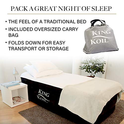 King Koil Twin Air Mattress With Built-In Pump Double High Elevated Raised Air 