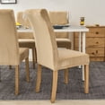 thumbnail image 3 of Dining Room Chair Slipcover,Stretch Velvet Chair Covers Universal Removable Washable Anti-Dust Soft Parsons Chair Protector for Hotel Kitchen Wedding Ceremony-6-J, 3 of 9