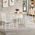 thumbnail image 4 of 3-Piece Dining Table Sets with 2 White Chairs for Kitchen, Dinette, Breakfast Nook, Oak, 4 of 9