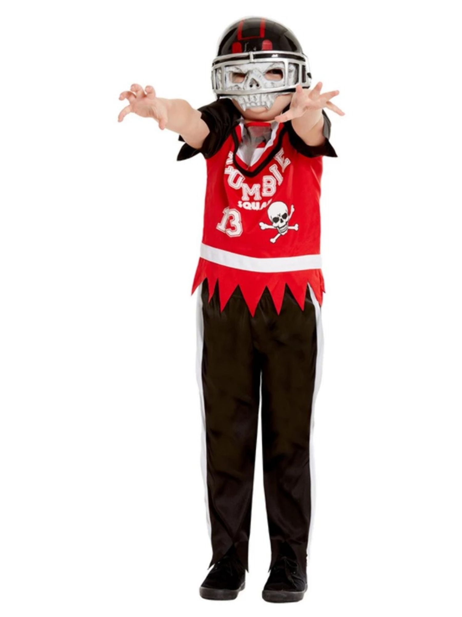 40&quot; Red and Black Zombie Football Player Boy Child Halloween Costume