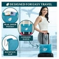 thumbnail image 4 of Travel Blanket and Pillow, Arms Opening Airplane Blankets for Adults, Compact Plane Blanket with Arm Hole 2-in-1 Bag for Flight Car Camping Fit in Luggage Backpack Traveler Gift, Teal Blue, 4 of 9
