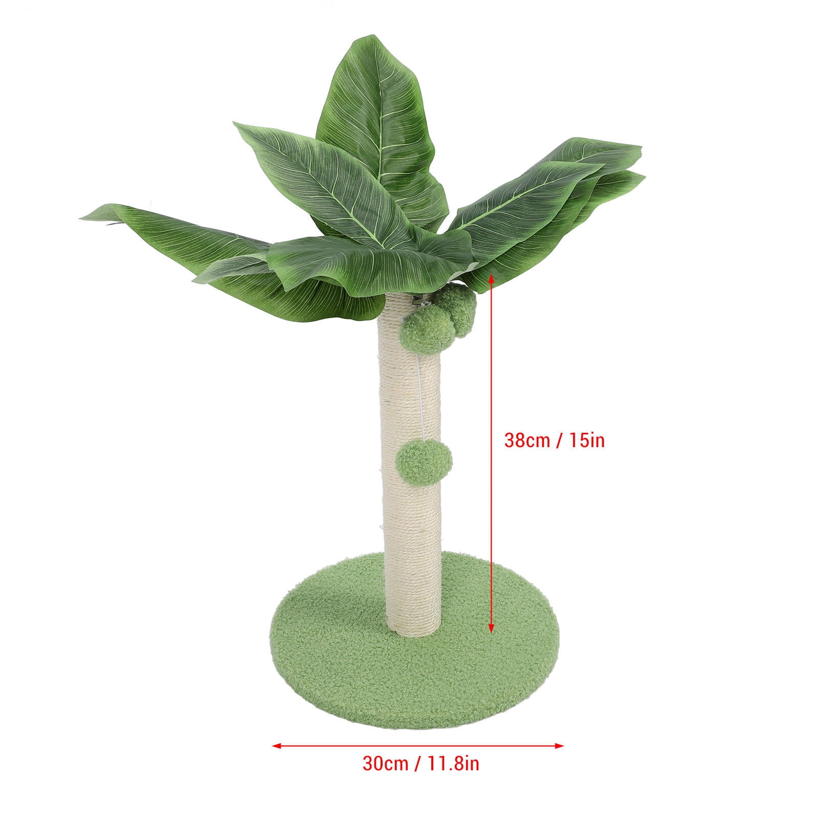 BOKYAN Compact Green Sisal Cat Scratching Post with 3 Plush Balls – Sturdy, Space‑Saving Design for Home Furniture Protection