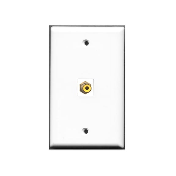 Ultra Spec Cables RCA Yellow Wall Plate 1 Port - 5 Pack