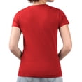 thumbnail image 2 of Women's G-III 4Her by Carl Banks  Red Los Angeles Angels Super-Slim Fit Lightweight Pinstripe Circle V-Neck T-Shirt, 2 of 2