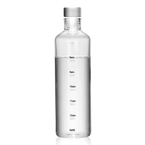 Billuyoard Botella de agua de vidrio, reemplazo lavable, resistente al calor, transparente, escala de tiempo, para interiores y exteriores, jugo de té, Teteras 500ml Billuyoard HA067173-01