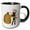 Black/White, variant on 3drose, African American Bumble Bee Fairy and Honey Pot Floral, 15oz Two-tone Black Mug
