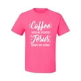 thumbnail image 2 of Wild Bobby Coffee Gets Me Started Jesus Keeps Me Going Inspirational/Christian Men Graphic Tee, Neon Pink, XX-Large, 2 of 5