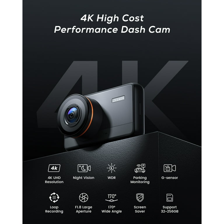 Dash Cam Avant et Arrière 2k 1440p Voiture Dvr Wifi Caméra Inverse