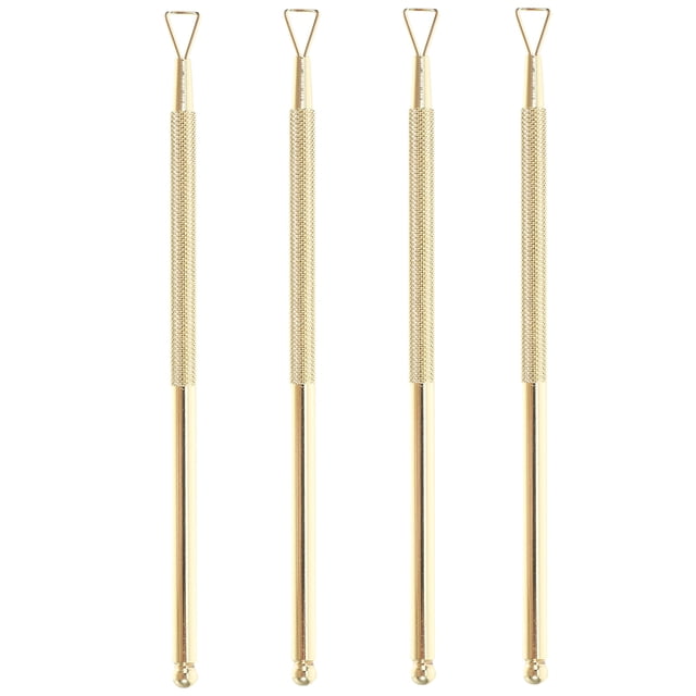 BRIGHTFUFU 4 piezas de acero inoxidable empujador de cutículas triangular pelador de cutículas raspador removedor de gel esmalte de uñas herramienta removedora para manicura salón de belleza