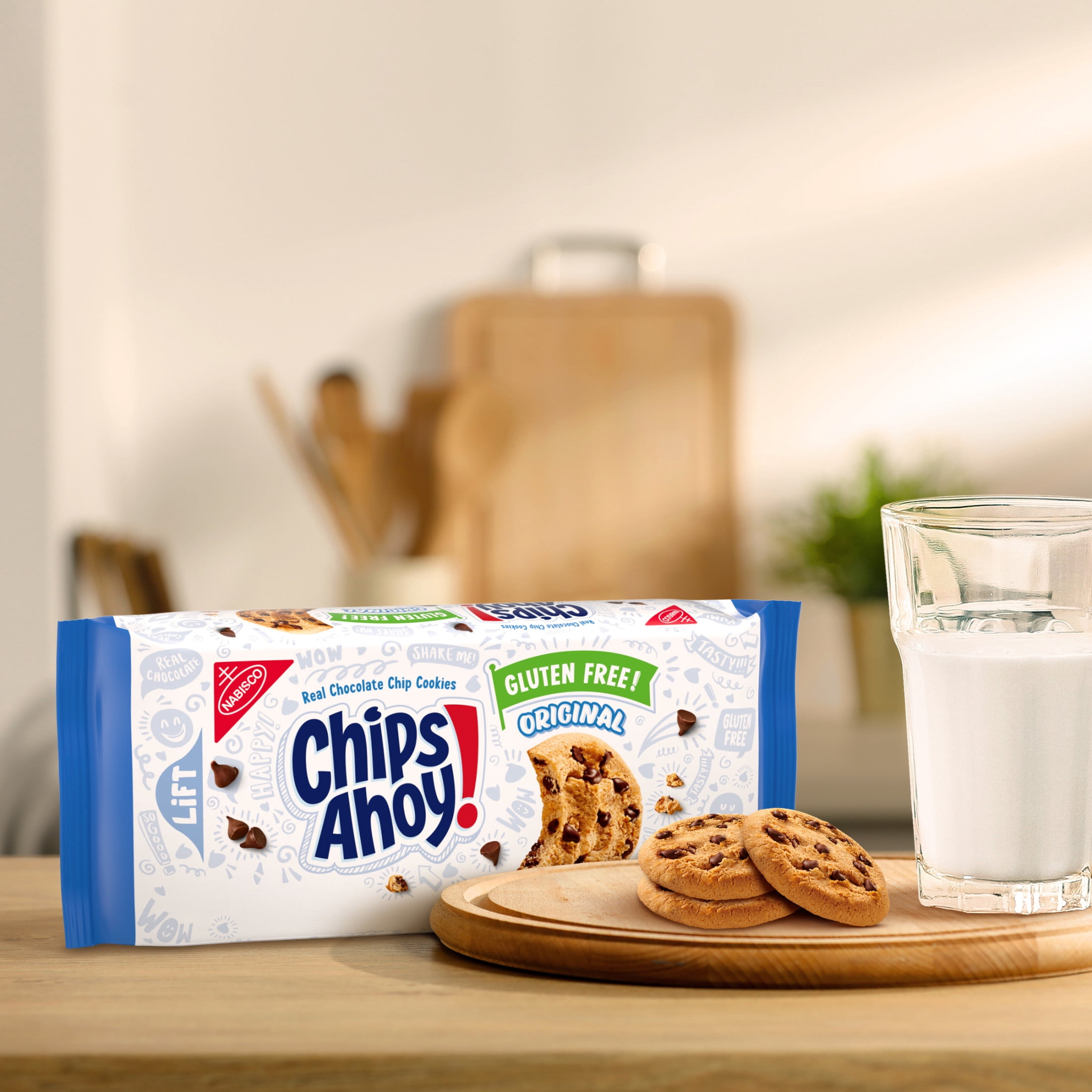 (3 pack) CHIPS AHOY! Original Crunchy Gluten Free Chocolate Chip Cookies, 9.31 oz