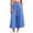 Blue, variant on Women Wide Leg Cropped Pants Gingham Elastic High Waist with Pockets Loose Casual Pants