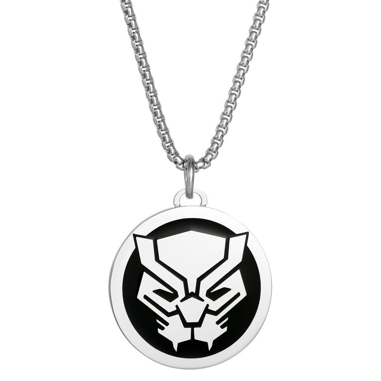 Marvel Black Panther Men s Stainless Steel Logo Dog Tag Pendant 22