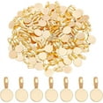 thumbnail image 2 of 100Pcs Glue on Bails Pendants Flat Round Cabochon Settings Alloy Jewelry Bails Antique Golden Blanks Pendants Cabochons Hanger Charms for Jewelry Making Hole: 6x3.5mm, 2 of 6