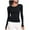 Black, variant on YUGYXL Long Sleeve Workout Tops for Women Slim Fit Crew Neck T-Shirt Basic Casual Solid Quick Dry Sports Yoga Gym Shirts Wine XL