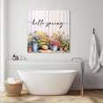 thumbnail image 3 of Hello Spring Wall Art Painting on Canvas, Elagant Summer Floral Botanical Wooden Canvas Art Home Prints Wall Art Framed Modern Artwork for Living Room Bedroom Wall Decor 12x12in, 3 of 9