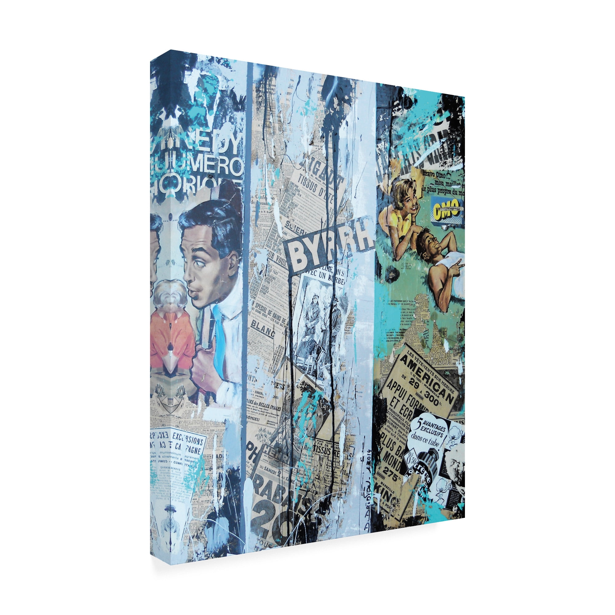 Trademark Fine Art 'Vintage Collage' Canvas Art by David Drioton