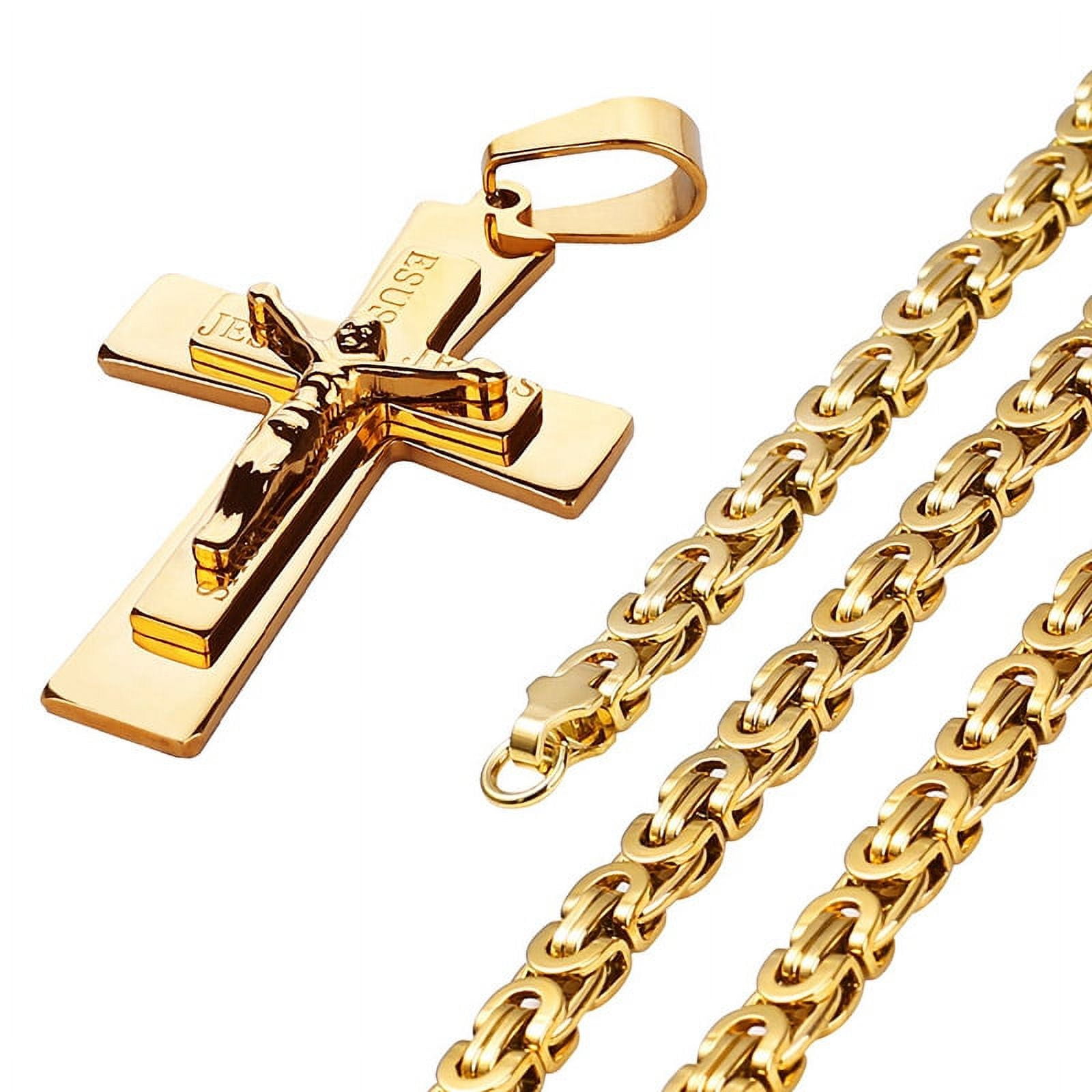 Lovelord Men 14k Yellow Gold Byzantine Link Chain Necklaces