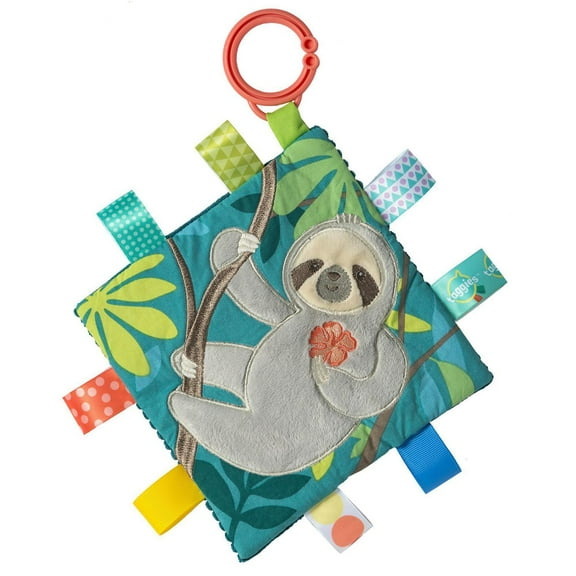 Mary Meyer - Baby Taggies Crinkle Me - Jouet apaisant, sensoriel, papier froissé et couineur, poussette et siège de voiture jouet - mélasse paresseux