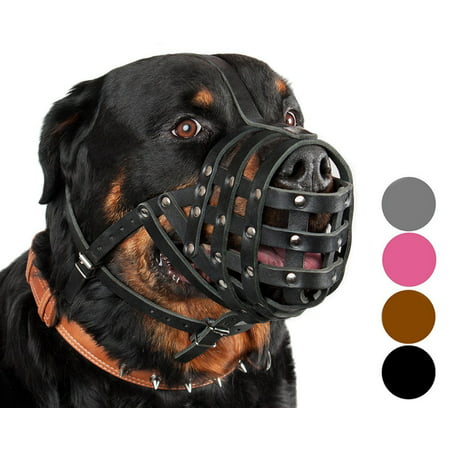 Dog Leather Muzzle Secure Mastino Bullmastiff Rottweiler Basket,