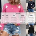 thumbnail image 2 of Maplenight Sweaters for Women Star Print Crew Neck Knit Pullover Long Sleeve Drop Shoulder Loose Fit Casual Fall Sweater, 2 of 8
