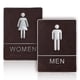 thumbnail image 1 of Letrero de baño para hombres y mujeres con Braille, 2 letreros de baño para negocios, letreros de baño con cinta de doble cara para negocios, 1 of 5