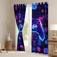 thumbnail image 3 of Homewish Blue Purple Gamepad Black Out Curtains, Chic Square Abstract Stripe Curtains Pack of 2 (42x63 Each), Teens Kids Boys Men Bedroom Curtains, Curtains and Drapes Decor, 3 of 6