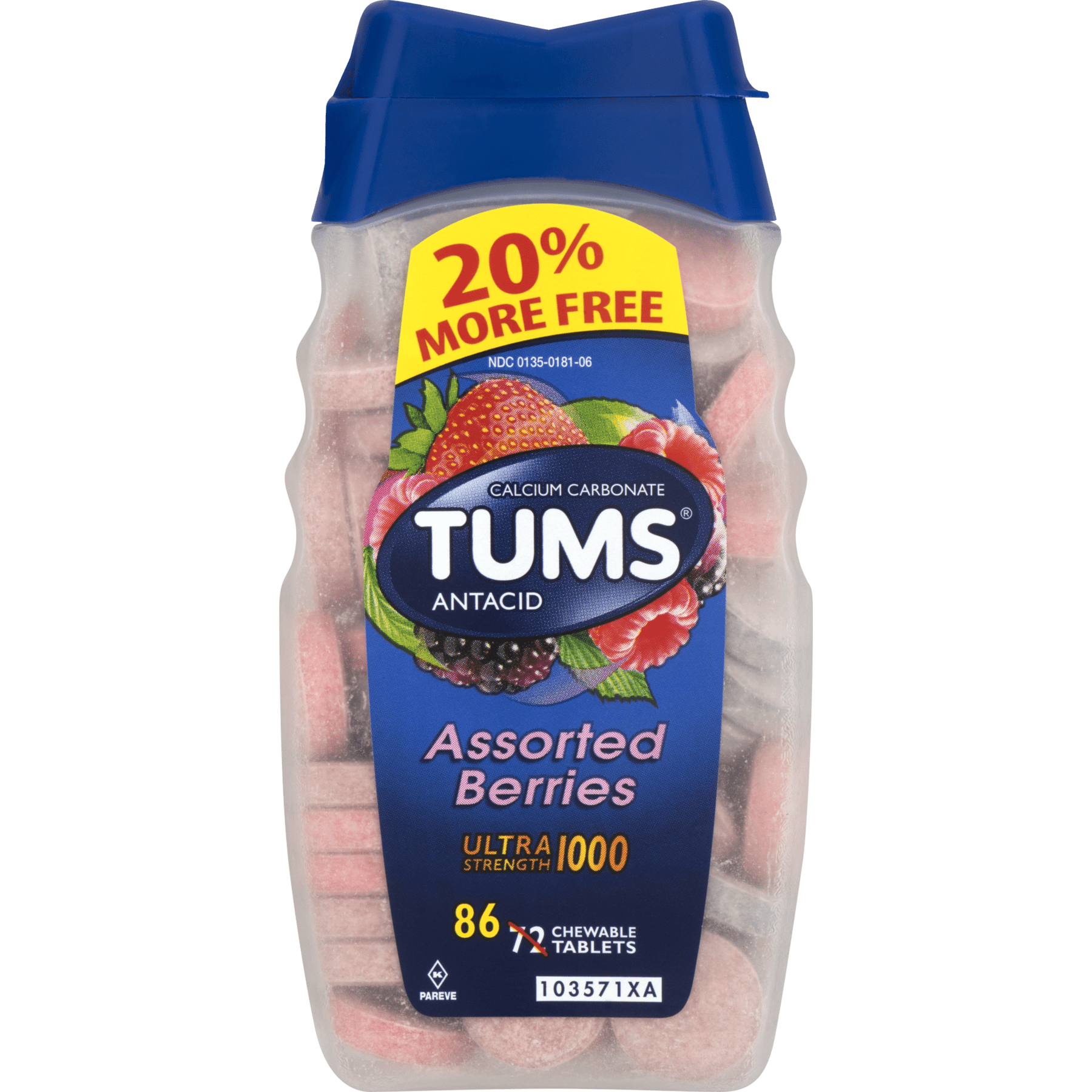 TUMS Antacid Assorted Berries - 86 CT