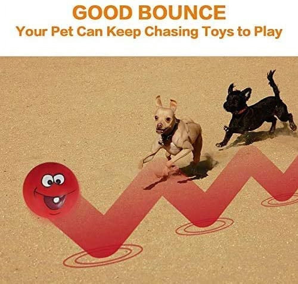 Dog Toy Squeaky Dog Toys Funny Face Chewing Latex Rubber Soft Fetch Play Interactive Dog Balls for Puppy Small Medium Pet Dog (6PCS)