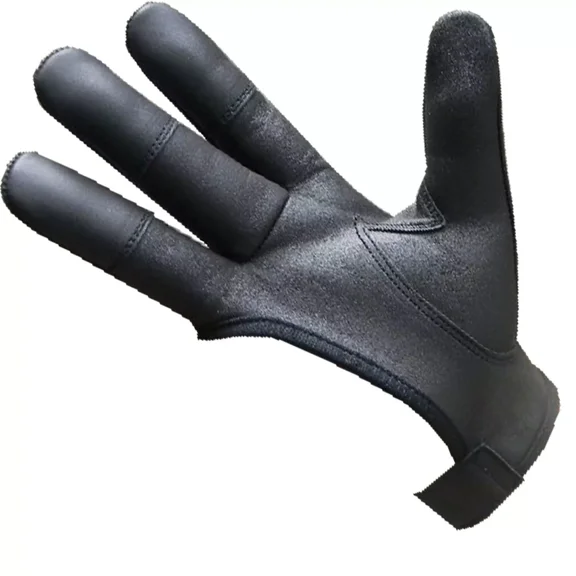 Genuine Leather Traditional Archery Shooting Leather Glove, Durable Finger Tabs for Bowstring Release and Comfort