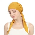 thumbnail image 5 of TRUBKH Head Coverings for Women Wide Headband Towel Wrap for Women Caps for Women Boho Headbands Beanie Turban Headbands Yellow One Size, 5 of 7
