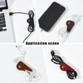 thumbnail image 7 of 4 Pcs Cord Organizer Cord Keeper Earbud Holder Headphone Cable Straps Wire Organizer Earphones Winder Cowhide Leather Cable Management Storage Straps for Electronics Earbuds USB diy, 7 of 7