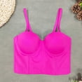 thumbnail image 6 of cocolona Solid Color Corset Cami Crop Tops Push Up Fishbone Overbust Corset Party Tank Club Outfits, 6 of 6