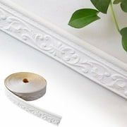 Goowood 3D Peel and Stick Crown Molding Trim Self Adhesive Flexible Wall Molding for Mirror Frame Border Baseboard and Home Wall Decor