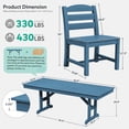 thumbnail image 3 of SERWALL 10 Pieces Outdoor Dining Set, All Weather Patio Dining Set, HDPE Outdoor Table and Armless Chair with Umbrella, Navy, 3 of 9
