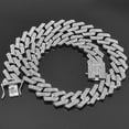 thumbnail image 2 of Collares de cadena cubana de plata y oro con eslabones cubanos para hombre, joyería de hip hop con diamantes brillantes de Miami para mujer., 2 of 3