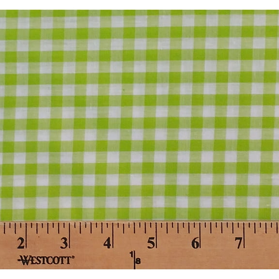 1/4" Lime Gingham Check Squares Plaid Rich CheckT Gingham 60" Wide Polyester/Cotton Yarn Dyed Fabric by the Yard (GC1422-552)