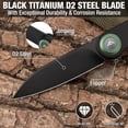 thumbnail image 2 of FLISSA Button Lock Folding Knife, 3.1" D2 Steel Blade EDC Pocket Knife with G10 Handle, Flipper, Belt Clip, Bearings for Outdoor Camping, Hiking, Fishing, Hunting, Gift for Men & Women (Green), 2 of 7