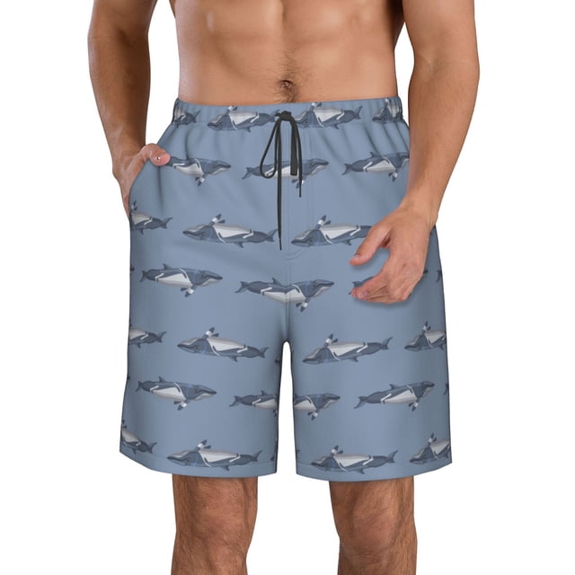Fotbe Cute Whale Trajes de Baño Estampados para Hombre, Shorts de Verano de Secado Rápido, Ropa de Playa, Bañadores-3X-Large