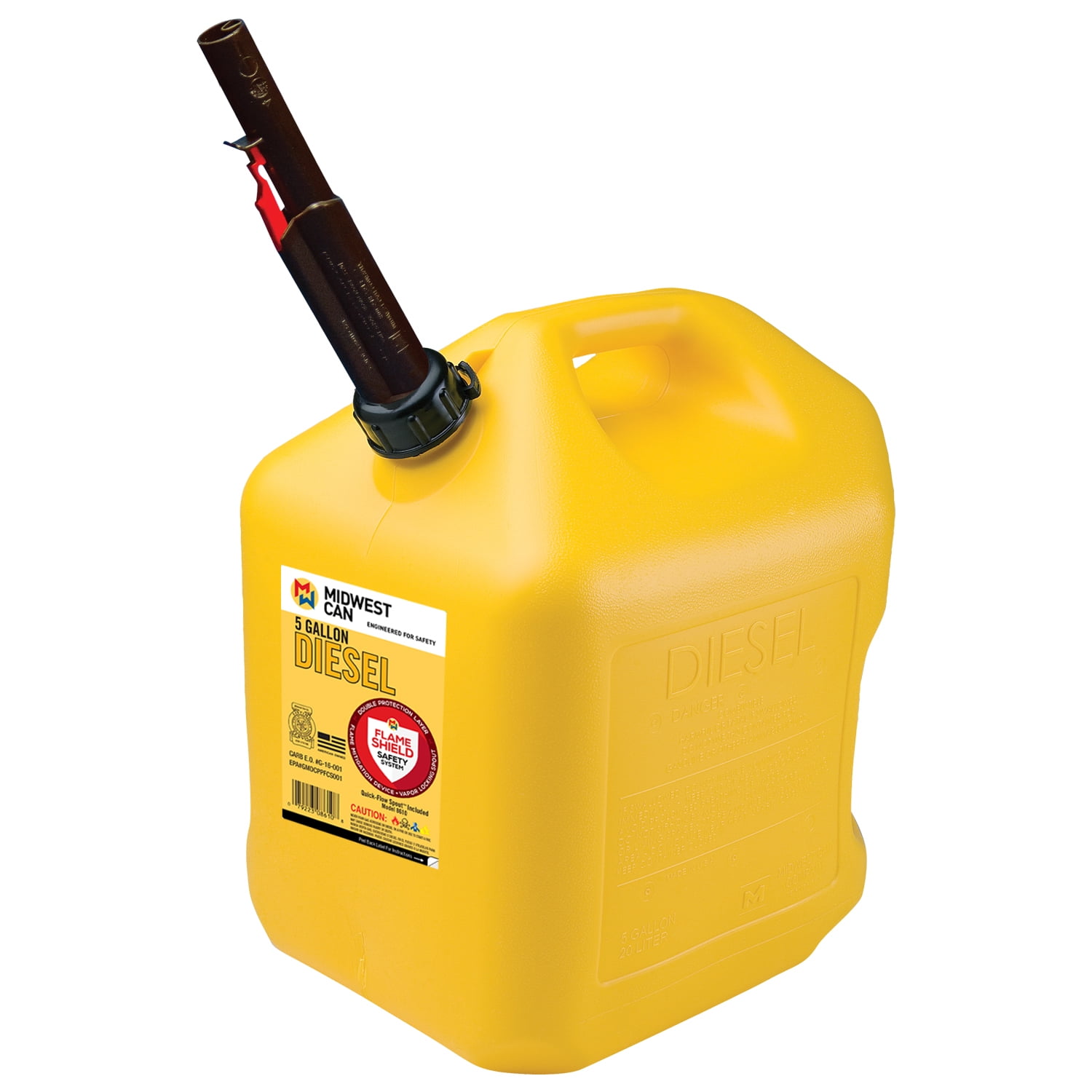 Midwest Can Company 5 Gallon Diesel Can Fuel Container w/ Auto Shut Off