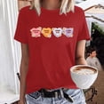 thumbnail image 2 of Ichuanyi Womens Tops, Summer Clearance Women Crewneck Love Print T-Shirts Print Tees Short Sleeve T-Shirt Blouse Tops, 2 of 6