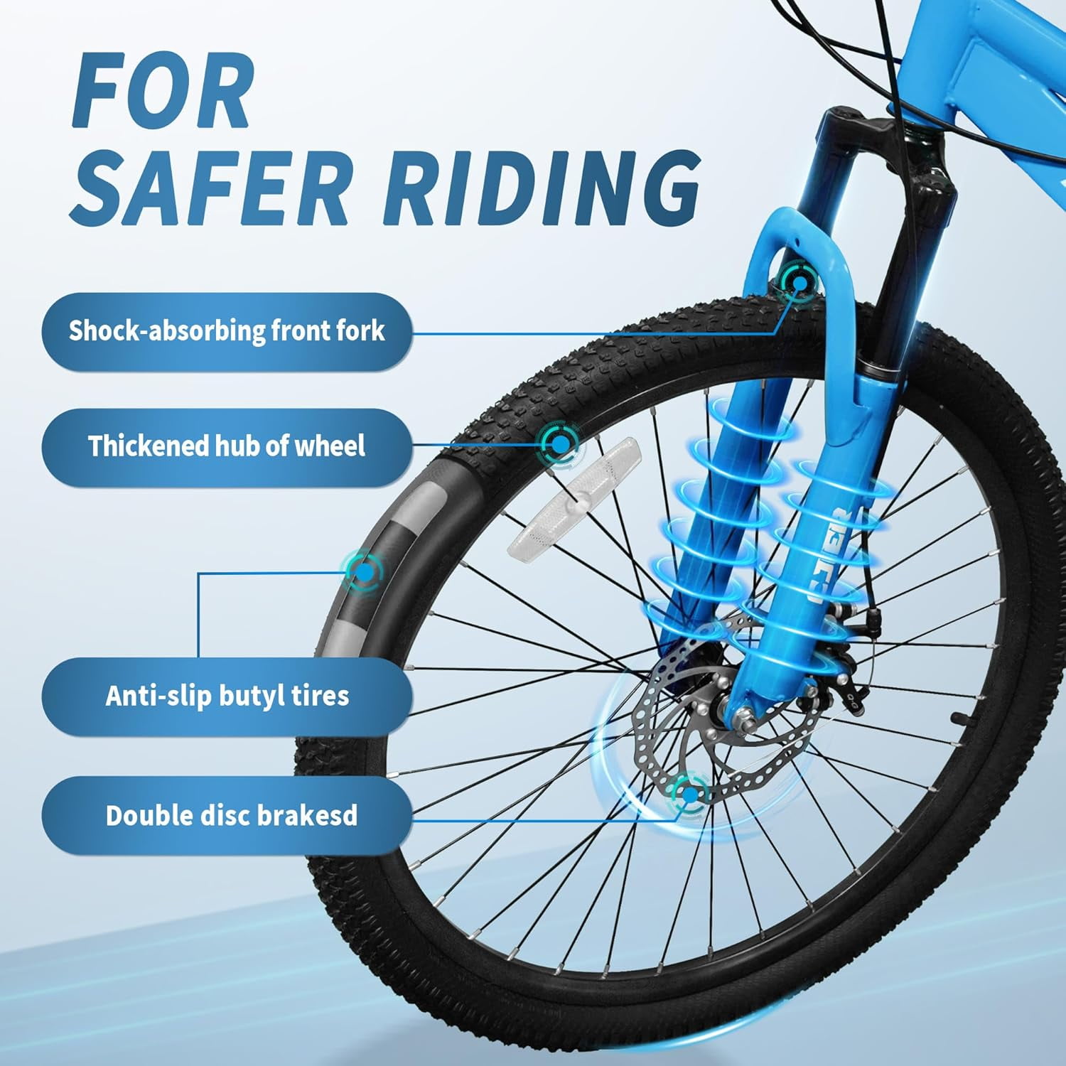 Akaber 20" Kids Mountain Bike for Kids 6-12, 7 Speeds Drivetrain Kids Bike, Girls Boys Bike, Blue