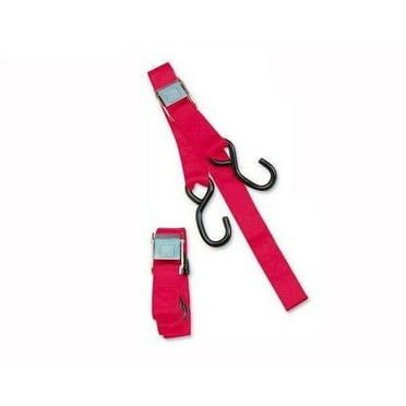Parts Unlimited 1" HD Cam Buckle Red Tie Downs w/Built-In Assist (3920-0072)