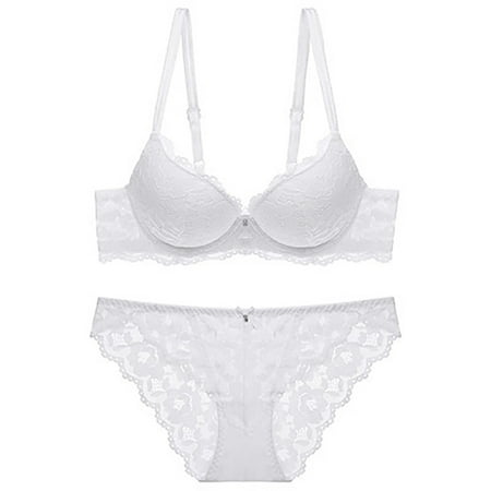 WIZUTIZ Corset Lingerie for Women with Panty Two Piece Valentine Holiday Gift Underwear Corset Thin Sponge Transparent Bra With Large Chest And Small Lace Women s Sexy Lingerie Bra Set Clearance Sales