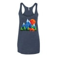 thumbnail image 2 of Neon Colorful California Bear Sunset Cali Redwoods | Womens Fashion Premium Tri-Blend Racerback Tank Top, Vintage Navy, Medium, 2 of 4