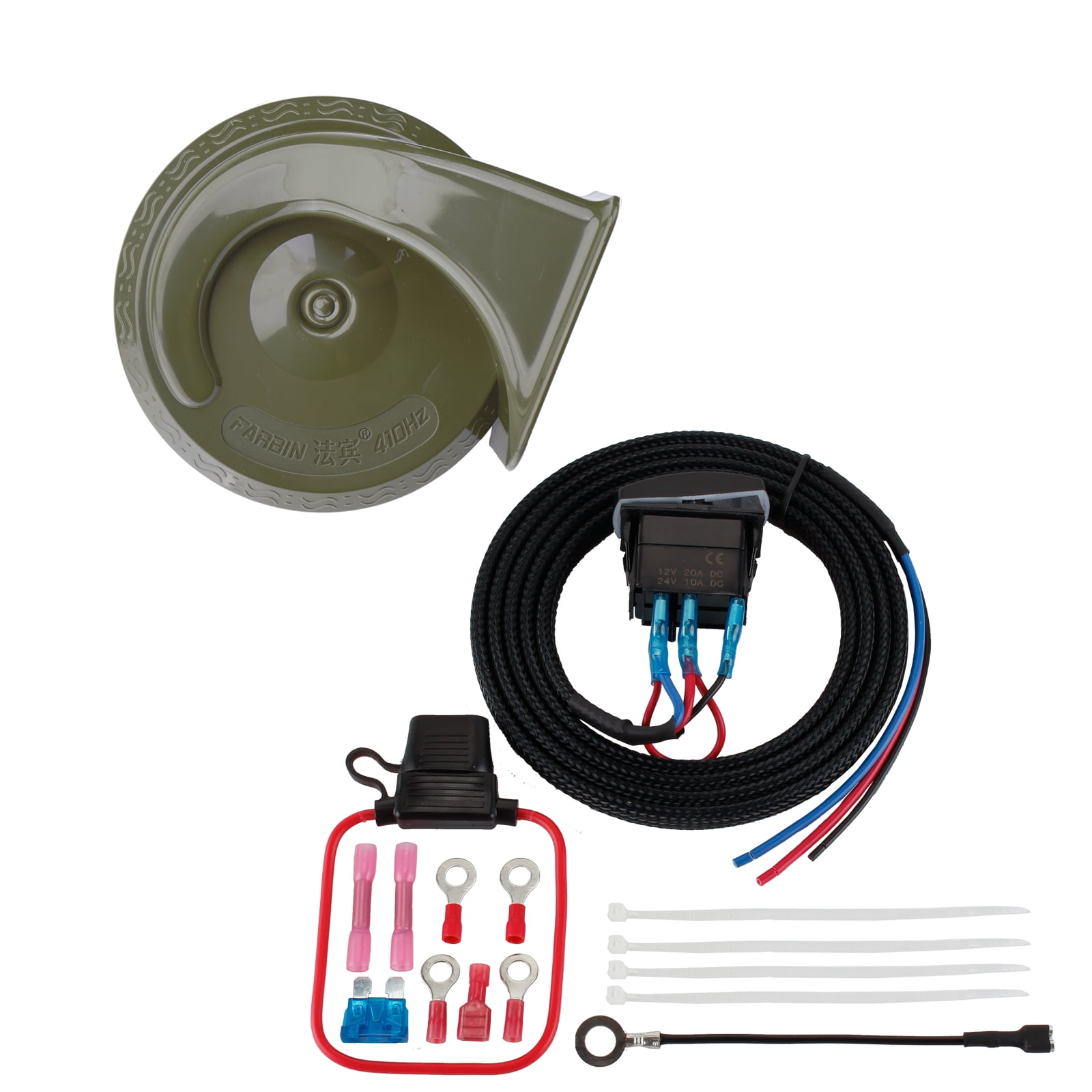 FARBIN Polaris Horn Kit 12v DC Auto Snail Horn Kit with Wire harness