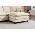 thumbnail image 2 of Timbernest 114" Modular Cloud Couch, L Shaped Sectional Sofa with Ottoman, Modern Chenille Sleeper Sofa, 3 Seater, White, 2 of 6