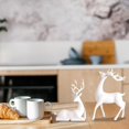 thumbnail image 5 of CoreLiving Matte White Reindeer Figurines 2-Pc Set, Elk Statue for Christmas Village Display, Rustic Deer Decor for Home, Office Desk, Bookshelf, Mantel | Holiday Gift, 5 of 6