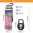 thumbnail image 3 of 32oz Transparent Sports Water Bottle with Straw for Kids Adults Outdoor School Gym Fitness A Pink Landscape, 3 of 7
