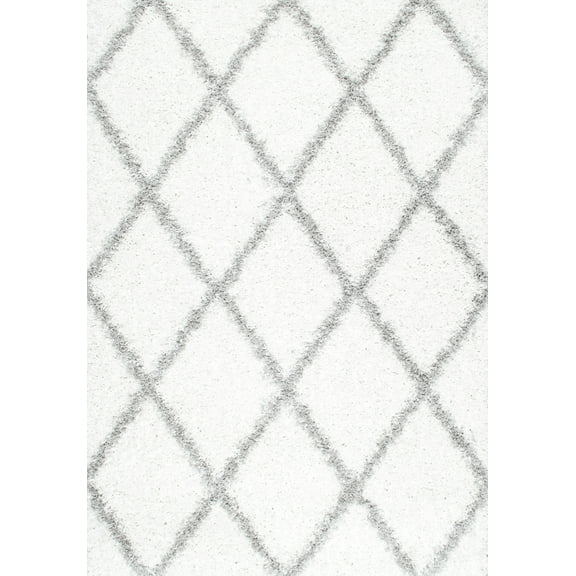 nuLOOM Shanna Shag Floral Print Transitional Area Rugs, White